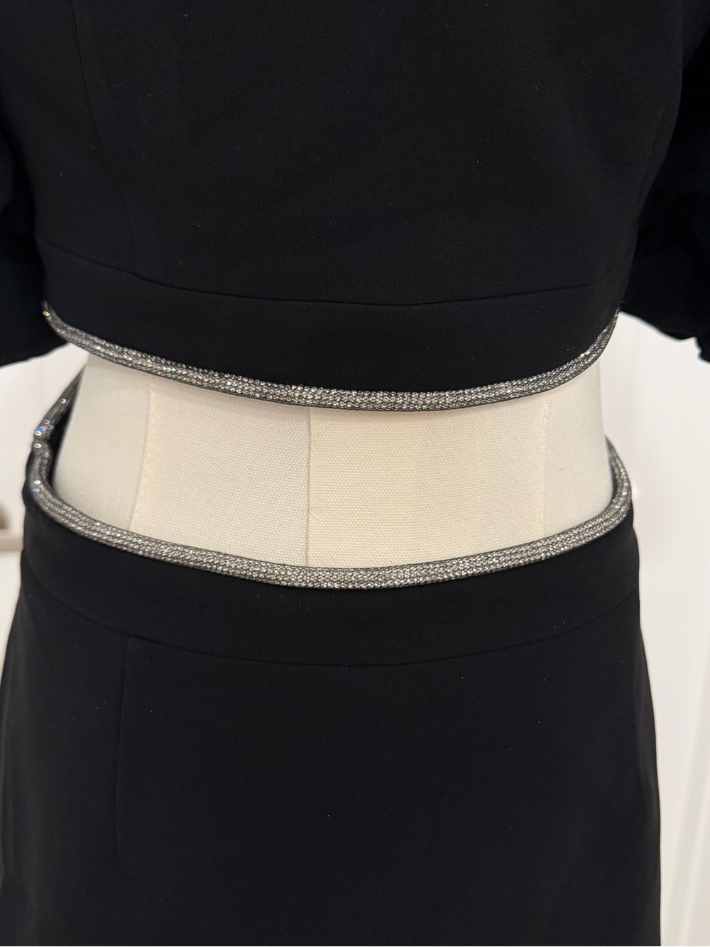 A.L.C. Black Mini Dress with Puff Sleeves and Waist Cutouts NWT - Picture 11 of 12